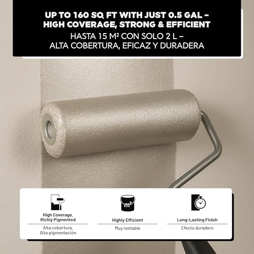 Metallic Wall Paint 67.62 fl oz - White - Stunning Metallic Shine for Stylish Interiors, Easy to Apply, Water-Based, Perfect for Creative Wall Designs & DIY Projects - color: White