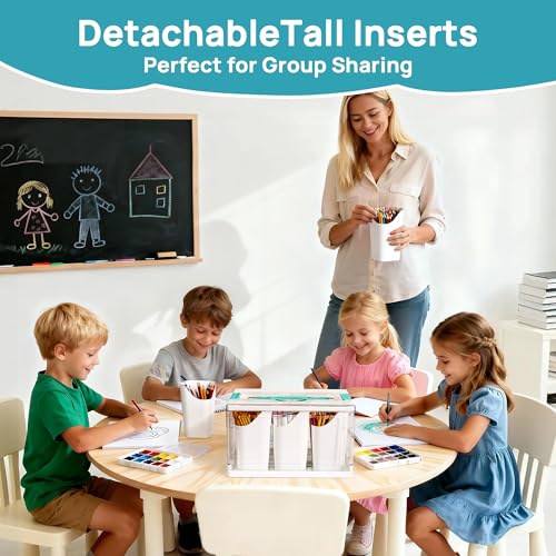 Vtopmart 24 QT Clear Plastic Craft Organizer with Detachable Inserts,1 Pack