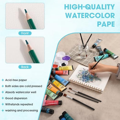 HONIBRA Watercolor Paper Pad 4"×6", 30 Sheets 140lb/300g Cold Press Book - size: 4”×6“