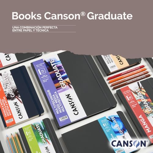 Canson Graduate Drawing Paper, Hard Cover Art Journal, 8.5x11 inches, 52 Sheets — Artist Paper for Pencil, Ink, Pen, Marker Illustration - size: 8.5x11