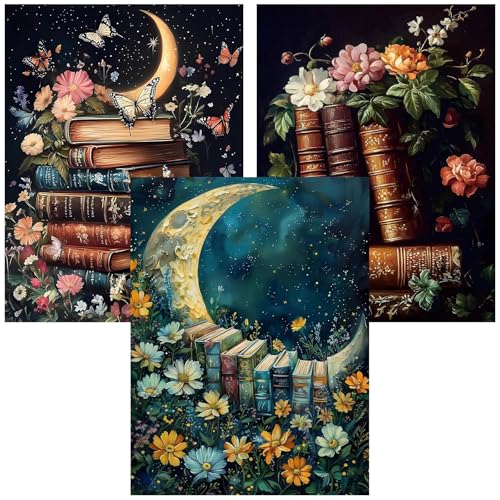 Axquilon 3 Pack Books Diamond Art Kits for Adults 12x16 inch | Diamond Painting Kits for Adults Beginner, DIY 5D Full Drill Gem Art for Home Wall Decor - color: 3-Pack Book