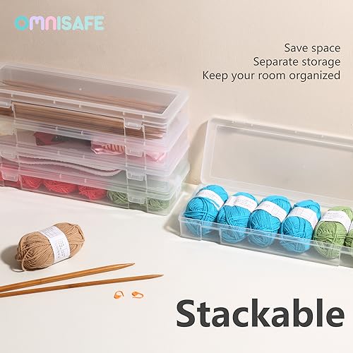 6 Pack Large Plastic Hobby Art Craft Organizer,Storage Containers | Stackable Design, Clear, Latching Lid, High-Grade Material, for Pencil Box, for Crayon - size: Large - 6 Pack