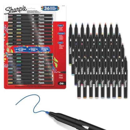 Sharpie Creative Markers Variety Pack, Water-Based Acrylic Paint Markers, Fine Tip, Assorted, 36 Count - style: 36 Count Fine Tip