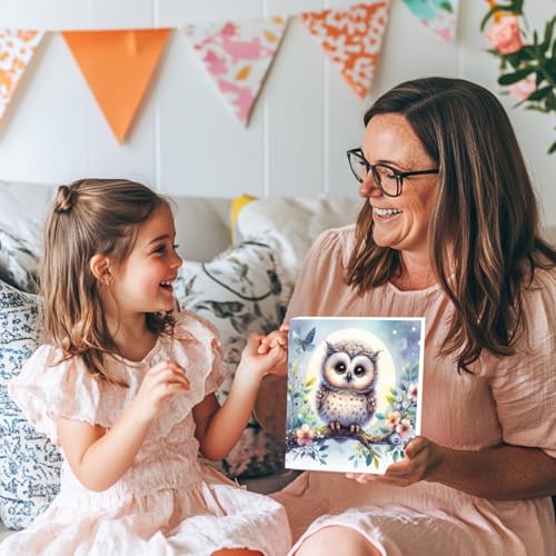 Aestalrcus Paint by Numbers Kit for Kids with Frame, Owl, 8x8 inch - color: style-5