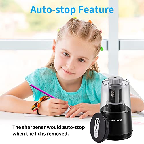 JARLINK Electric Pencil Sharpener, Heavy Duty Helical Blade, Auto Stop - color: Black