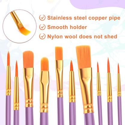 ESRICH 60PCS Paint Brushes, Paint Brush for Acrylic Painting - color: Purple, size: 60