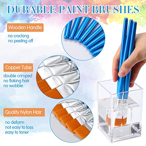 Crtiin 60 Bulk 1/2 Inch Flat Paint Brushes for Acrylic Painting Large(Blue) - color: Blue, size: 1/2 Inch