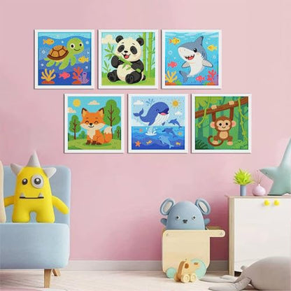 Arttoplus 6 Pack Animals Diamond Art Kits for Kids Ages 8-12 (6x6 inch) - color: 6DXZ122