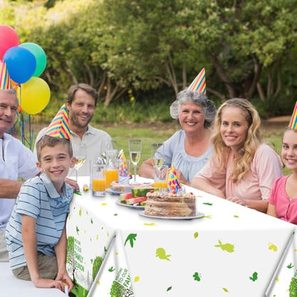 OBUSATT 3Pcs Family Reunion Tablecloths,54 x 108 Inch, Green Tree Print - style: Family Reunion