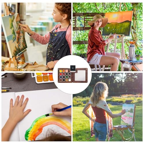 Travel Watercolor Paint Set - Pocket 15-Color Mini Kit with Sketch Pad - color: 15 Colours with Watercolorbook 3.14in