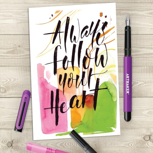 Art Maker: Calligraphy - Complete Starter Kit, Pocket Studio, Instruction Book, Fountain Pen, Dual-Tip Pens, Nibs & Ink Cartridges, Lettering Supplies