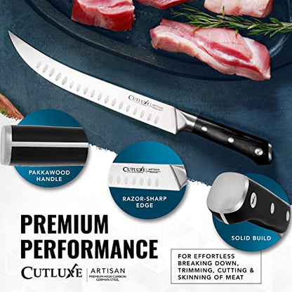 Cutluxe Butcher Knife, 10" Cimeter Breaking Knife for BBQ & Brisket - size: Cimeter 10"