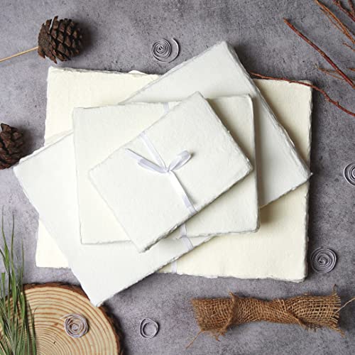 LEATHER VILLAGE Handmade Rough Textured Watercolor Paper 6x8 Inches, White - color: Texture White, size: 8"X6"