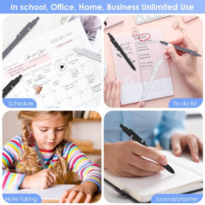 Gel Pens, 6pcs 0.5mm Black Ink Fine Point Pens, Cute Office School Supplies | Quick Dry Smooth Writing Pens For Journaling Note Taking, Anniversary Birthday Gifts for Men Women, Nurse Aesthetic Pen - color: Multicolor & 6 Black Gray White