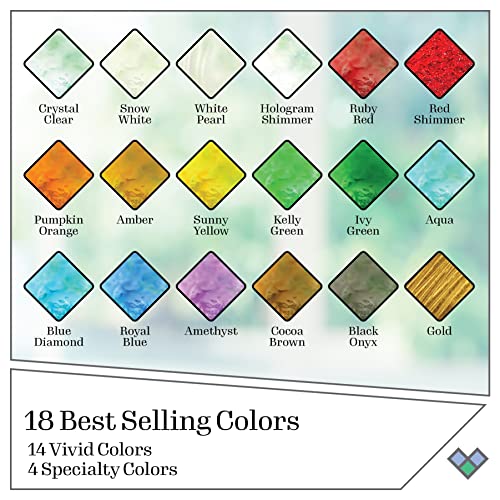Gallery Glass Window Acrylic Craft Paint Set Formulated to be Non-Toxic, Perfect for Beginners and Artists, Eighteen Bottles, 2 Ounce, Assorted Colors 1 - color: Most Popular Colors