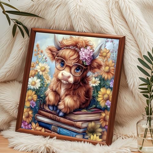 HighlandCow Square Diamond Art Kits for Adults,Healing Diamond Painting | Diamond Art Kit for Beginners, 5D DIY Full Drill Diamond Painting Gem Art, Home Wall Art Gifts(14x14inch) - color: DP03650