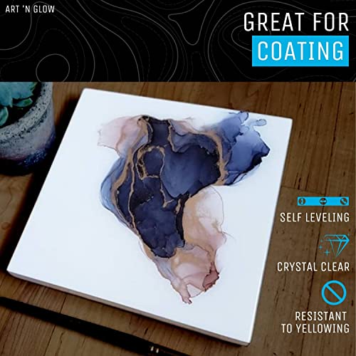 Crystal Clear Epoxy Resin 2 Gallon - Food Safe, UV Resistant, Bubble Free | Casting & coating epoxy resin for jewelry, coasters, molds, art, wood & more. Bubble-free, low odor, USA based business - size: 2 Gallon