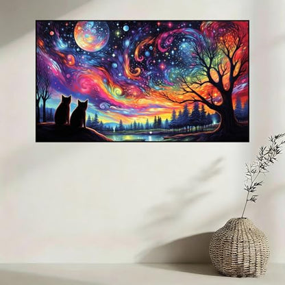 Extra Large Diamond Painting Kits for Adults, 5D Diamond Art Kits 28x16 In - color: Starry Night Large Diamond Painting