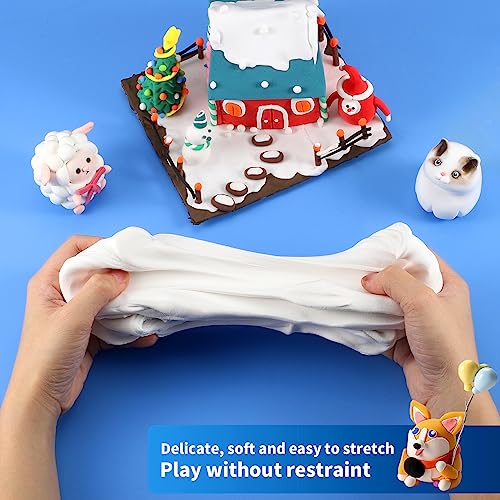 ifergoo 500g White Air Dry Clay, 1.1LBS DIY Creative Modeling Clay for Kids | Refill Foam Magic Clay for School Art & Craft Project, Slime Supplies, Ultra-light & Soft, Gift for Age 3-12 Boys & Girls - color: White/500g