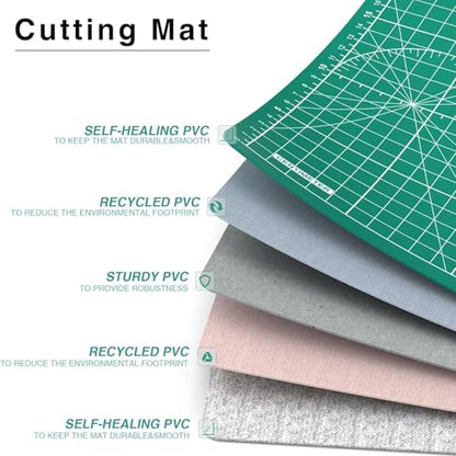 DIYSELF 12in×18in Cutting Mat for Sewing, A3 Self Healing Cutting Craft Mat - color: Green, size: 18"L x 12"W