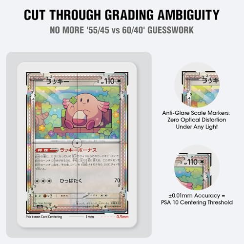 Deyimmei Card Centering Grading Tool, Professional Precision Tool for Anime Collectible & Sports Cards (Two Full-Color Illustrated Instructions)