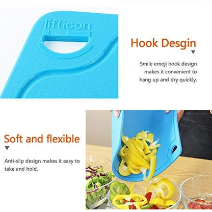 Liflicon Extra Large Thick Silicone Cutting Boards for Kitchen 14.6'' x 10.43'' Flexible Cutting Chopping Boards/Mats Non-slip Deep Drip Juice Groove, Dishwasher Safe-Blue - color: Blue, size: 14.6"L x 10.4"W