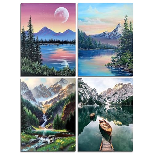 Lanzeyo Diamond Painting Kits for Adults, Landscape Diamond Art Kits, Diamond Dots Kits, Gem Art for Living Room Wall Art (Landscape) - color: 02 Landscape