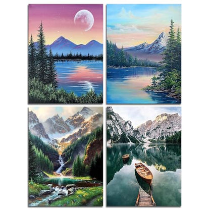 Lanzeyo Diamond Painting Kits for Adults, Landscape Diamond Art Kits, Diamond Dots Kits, Gem Art for Living Room Wall Art (Landscape) - color: 02 Landscape