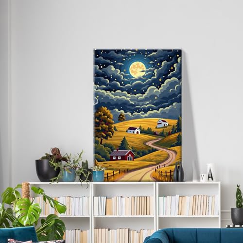 ATDMS Landscape Paint by Numbers Kit for Adults with Frame, 8x12 Inch - color: Landscape 273