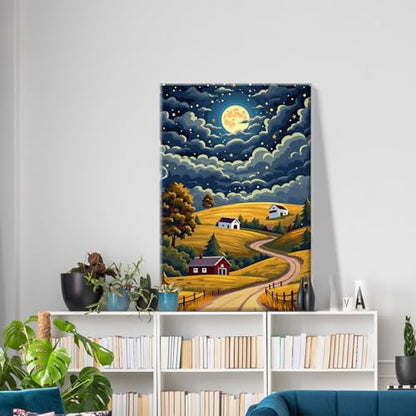 ATDMS Landscape Paint by Numbers Kit for Adults with Frame, 8x12 Inch - color: Landscape 273