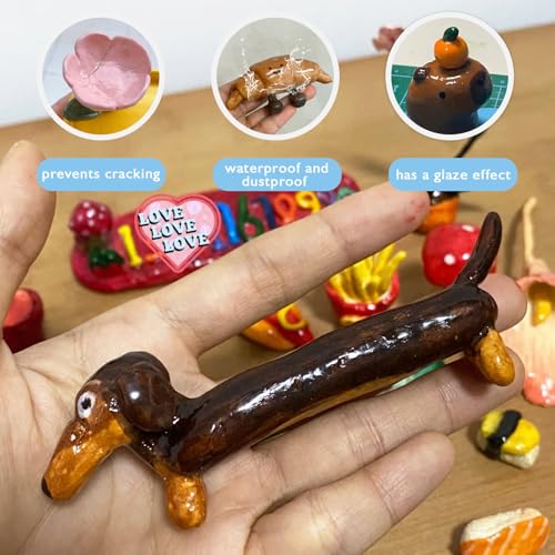 2 x 50ml Air Dry Clay Glaze, Protect Clay Surfaces, Gloss & Matte Glaze | Gloss & Matte Glaze, Air Dry Clay Varnish, Waterproof, Dustproof,Prevents Clay Scratches & Wear - size: gloss+matte