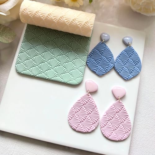 Polymer Clay Texture Roller Work with Polymer Clay Cutters for DIY Earrings Jewelry Making Craft Supplies (GZ032)