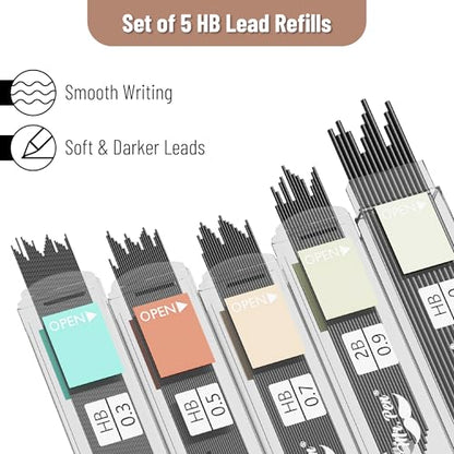Mr. Pen- Art Mechanical Pencil Set, 5 Metal Mechanical Pencils (0.3, 0.5 - color: Pastel 2