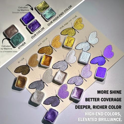 Mini Shifting Watercolor Paint Set, 30 Matellic Color - color: Elysian Habitat Spanning A Hundred Thousand Miles