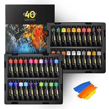 Magicfly Oil Paint, 40pcs (18ml/0.6oz) Oil Paint Set, Oil Paints on Canvas - size: 40 Colors x 18ml(0.6oz)