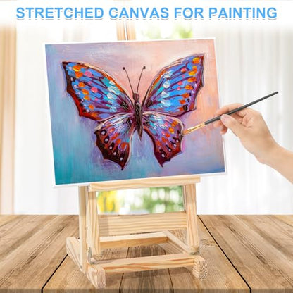 ESRICH Stretched Canvas for Painting 11x14 Inch, 2 Pack Blank Canvas -5/8 in Profile Primed White Canvases for Painting for Oil & Acrylic Paint. - size: 11x14in