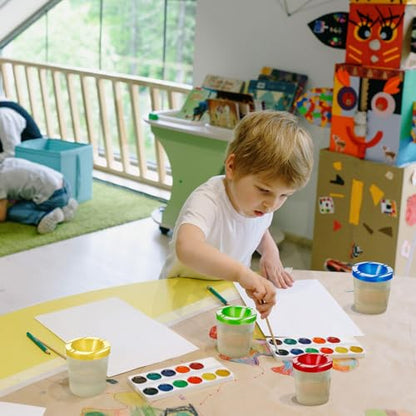 24 Pcs No Spill Paint Cups with Lids for Kids Paint Water Cup for Painting Spill Proof Paint Containers for Art Classrooms Crafts Supplies