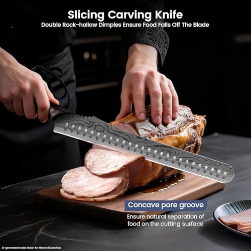 SYOKAMI Brisket Slicing Knife Set, Carving & Boning Knife for Meat & Turkey - size: 2 PCS Set