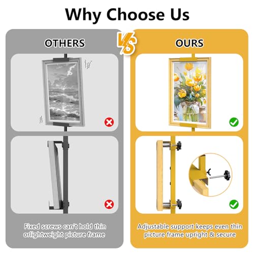 Tabletop Easel Stand Picture Easels for Display Up to 29.7" H Gold Picture Frame Stand Table Top Easel Metal Picture Easel for Photos, Painting, Artwork, Books (Base: 1.32 lbs) - size: 29.7 in
