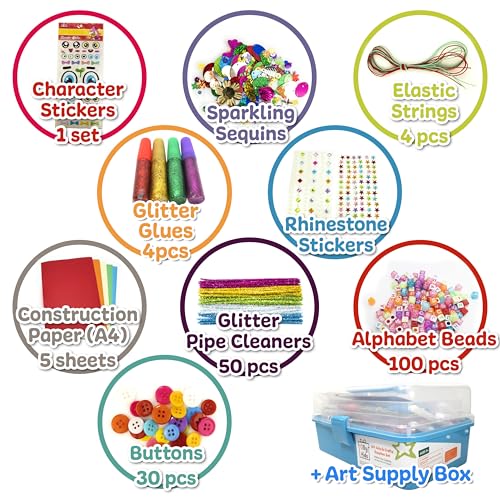 Olly Kids Craft Box, Arts & Crafts Supplies Set for Kids Ages 4-8 - color: Blue