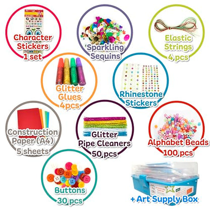 Olly Kids Craft Box, Arts & Crafts Supplies Set for Kids Ages 4-8 - color: Blue