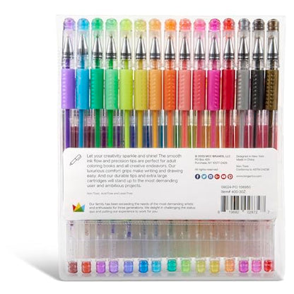 KINGART 400-30 Comfort Grip Gel Pens, Set of 30 Unique Glitter Colors - color: Glitter