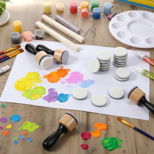 46 Pcs Mini Ink Blending Tool Set, Mini Round Ink Dauber - color: Black