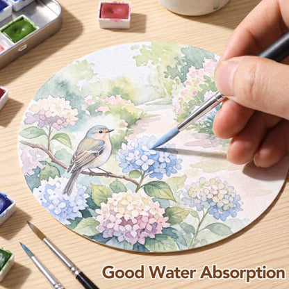 80 Sheets Round Watercolor Paper, 4 Inch, 110 Lb/230 GSM, White - size: Round/4 in