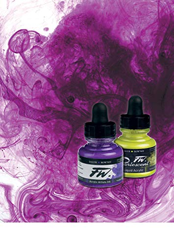 Daler-Rowney FW Acrylic Ink Bottle Crimson - Versatile Acrylic Drawing Ink for Artists and Students - Permanent Calligraphy Ink - Archival Ink for Illustrating and More - color: Crimson