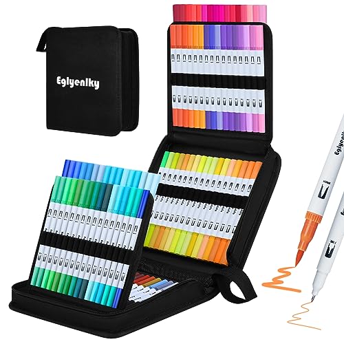 Eglyenlky Markers for Adult Coloring,100 colors,Dual Brush Pens - color: 100 Colors-White