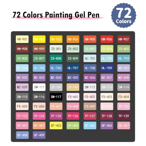 Acrylic Gel Pens for Coloring, 72 PCS Premium Gift Box Set - color: 72 Colors