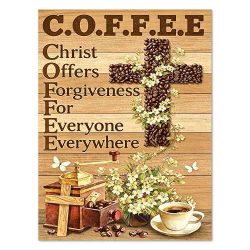 WULINHUAFA Coffee Diamond Painting Kits for Adults 12x16 inch | Christian Diamond Art Kits for Beginner, 5D Full Round Drill Gem Art Painting Kits for Home Wall Decor - color: Coffee