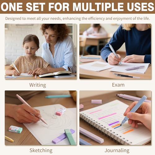 62PCS Aesthetic School Supplies Cute Back to School Supplies Stationary Set | College Preppy Essentials Kit with Large Pencil Pouch Case, Pastel Highlighters Gel Pens Mechanical Pencils for Student Girls - color: Black Floral