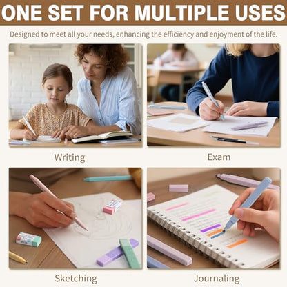 62PCS Aesthetic School Supplies Cute Back to School Supplies Stationary Set | College Preppy Essentials Kit with Large Pencil Pouch Case, Pastel Highlighters Gel Pens Mechanical Pencils for Student Girls - color: Blue Floral